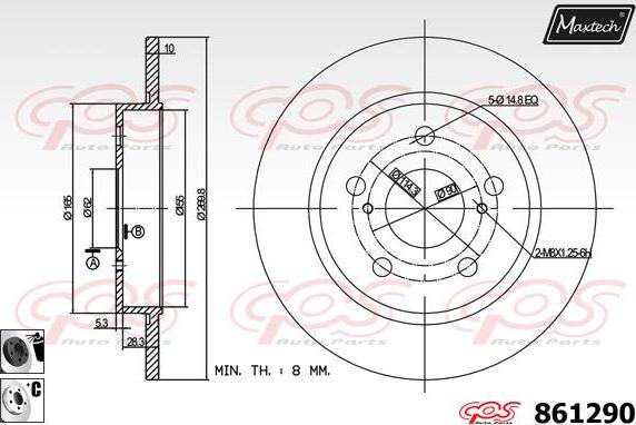 Maxtech 865252 - Тормозной диск autospares.lv