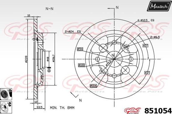 Maxtech 865257 - Тормозной диск autospares.lv