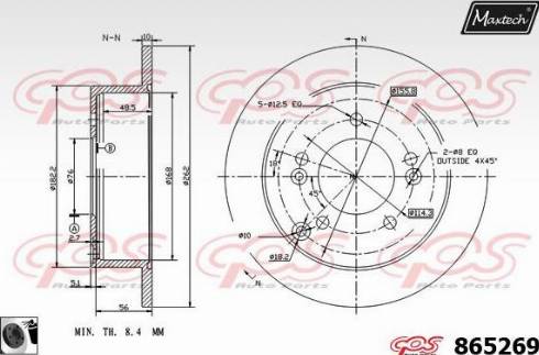 Maxtech 865269.0060 - Тормозной диск autospares.lv