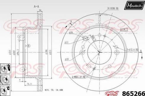 Maxtech 865266.6980 - Тормозной диск autospares.lv