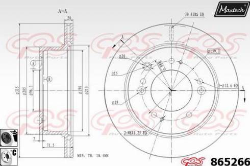 Maxtech 865266.6060 - Тормозной диск autospares.lv