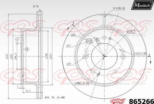 Maxtech 865266.0000 - Тормозной диск autospares.lv