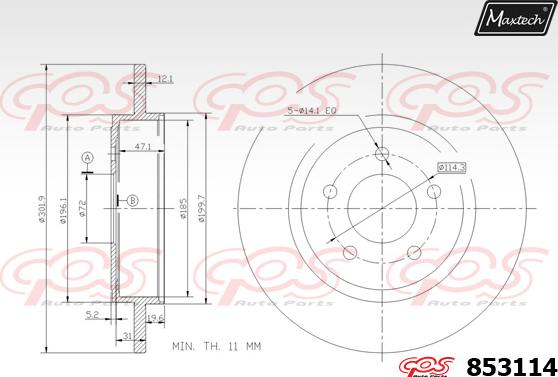 Maxtech 865266 - Тормозной диск autospares.lv