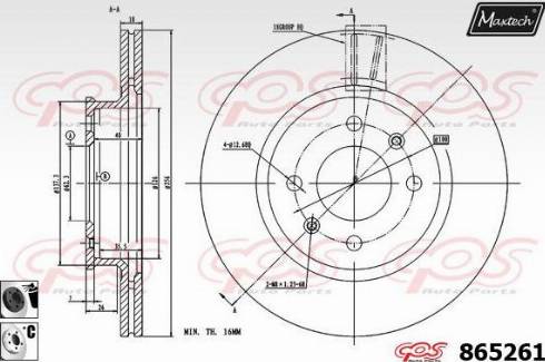 Maxtech 865261.6060 - Тормозной диск autospares.lv