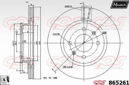 Maxtech 865261.0080 - Тормозной диск autospares.lv