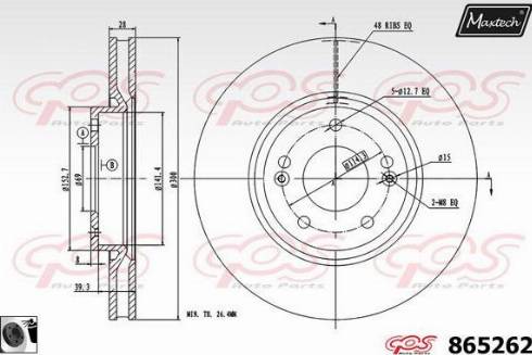 Maxtech 865262.0060 - Тормозной диск autospares.lv