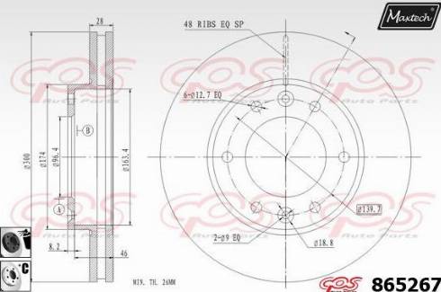 Maxtech 865267.6060 - Тормозной диск autospares.lv