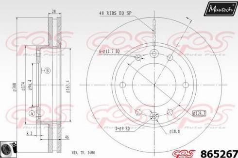 Maxtech 865267.0060 - Тормозной диск autospares.lv