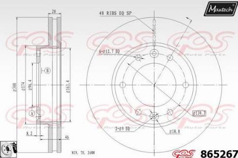 Maxtech 865267.0080 - Тормозной диск autospares.lv