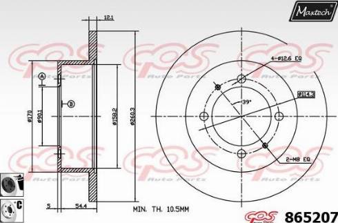 Maxtech 865207.6060 - Тормозной диск autospares.lv