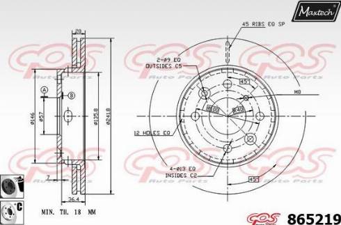 Maxtech 865219.6060 - Тормозной диск autospares.lv