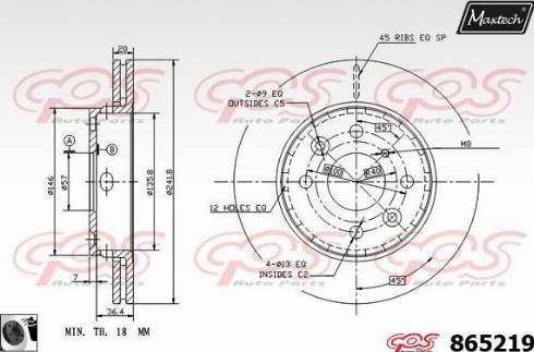 Maxtech 865219.0060 - Тормозной диск autospares.lv