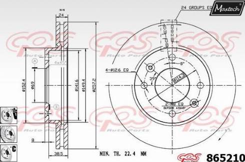 Maxtech 865210.6880 - Тормозной диск autospares.lv