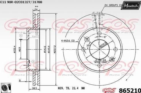 Maxtech 865210.0060 - Тормозной диск autospares.lv