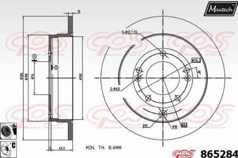 Maxtech 865284.6060 - Тормозной диск autospares.lv