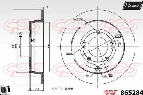 Maxtech 865284.0060 - Тормозной диск autospares.lv