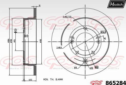 Maxtech 865284.0000 - Тормозной диск autospares.lv