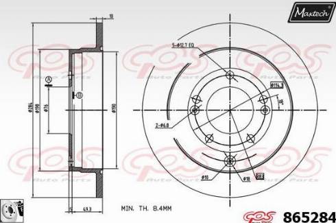 Maxtech 865284.0080 - Тормозной диск autospares.lv