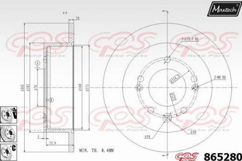 Maxtech 865280.6980 - Тормозной диск autospares.lv