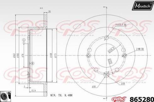 Maxtech 865280.0060 - Тормозной диск autospares.lv