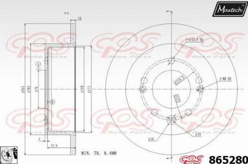 Maxtech 865280.0080 - Тормозной диск autospares.lv