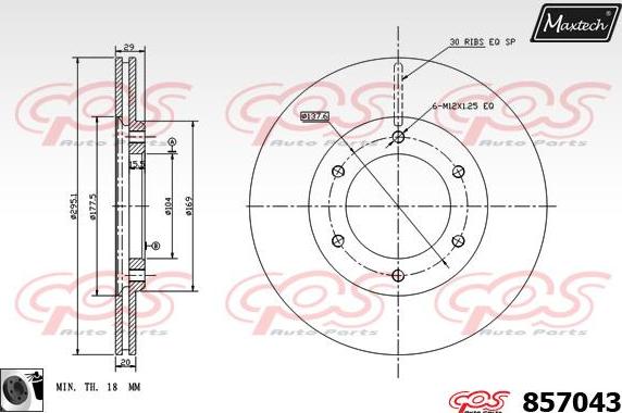 Maxtech 865280 - Тормозной диск autospares.lv