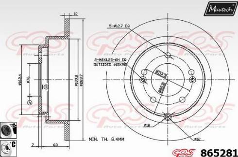 Maxtech 865281.6060 - Тормозной диск autospares.lv