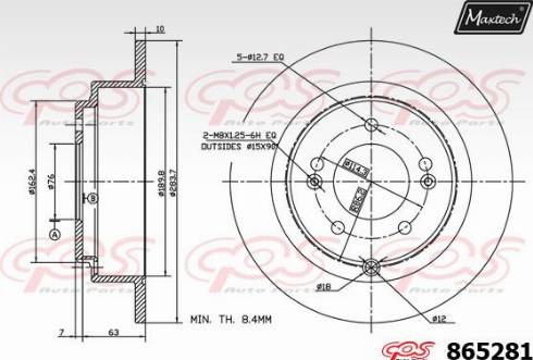 Maxtech 865281.0000 - Тормозной диск autospares.lv