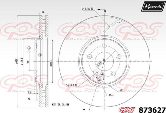 Maxtech 865281 - Тормозной диск autospares.lv