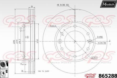 Maxtech 865288.6060 - Тормозной диск autospares.lv