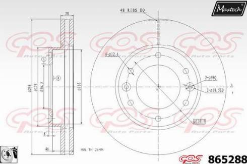 Maxtech 865288.0080 - Тормозной диск autospares.lv