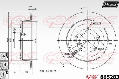 Maxtech 865283.6980 - Тормозной диск autospares.lv