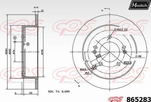 Maxtech 865283.0000 - Тормозной диск autospares.lv