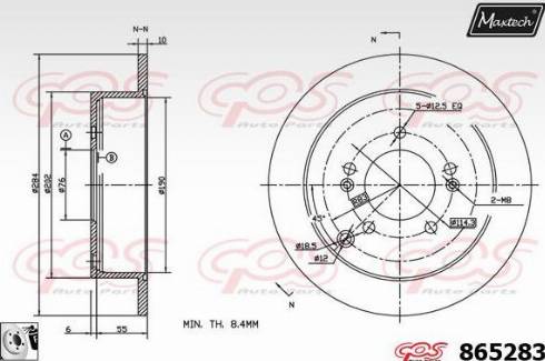 Maxtech 865283.0080 - Тормозной диск autospares.lv