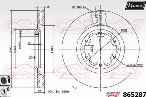 Maxtech 865287.6060 - Тормозной диск autospares.lv