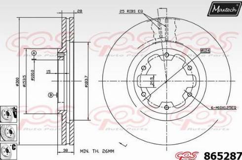 Maxtech 865287.6880 - Тормозной диск autospares.lv