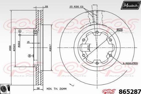 Maxtech 865287.0060 - Тормозной диск autospares.lv