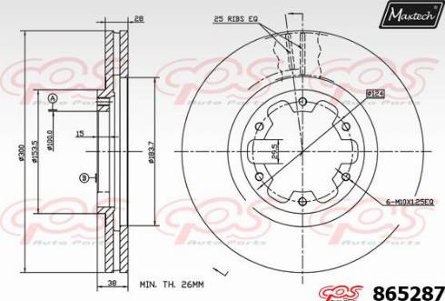 Maxtech 865287.0000 - Тормозной диск autospares.lv