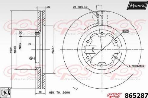 Maxtech 865287.0080 - Тормозной диск autospares.lv