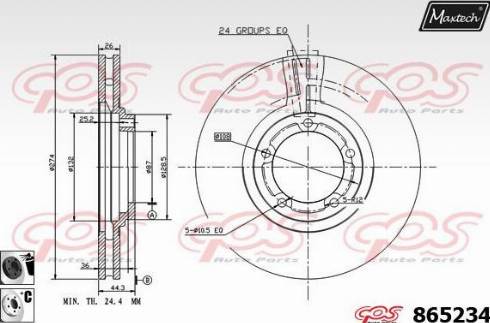 Maxtech 865234.6060 - Тормозной диск autospares.lv