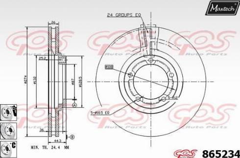 Maxtech 865234.6880 - Тормозной диск autospares.lv