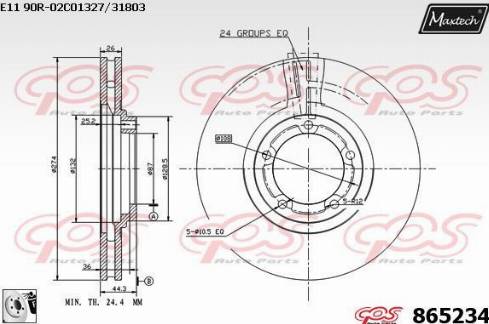 Maxtech 865234.0080 - Тормозной диск autospares.lv