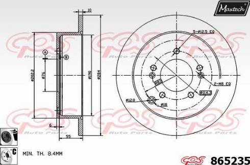 Maxtech 865235.6060 - Тормозной диск autospares.lv