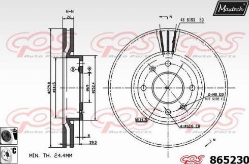 Maxtech 865230.6060 - Тормозной диск autospares.lv