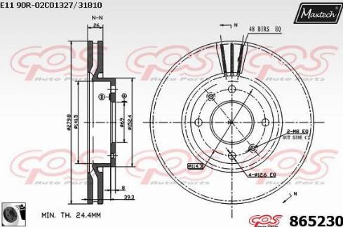 Maxtech 865230.0060 - Тормозной диск autospares.lv