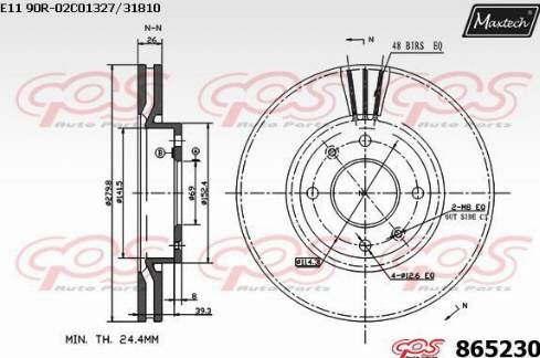 Maxtech 865230.0000 - Тормозной диск autospares.lv