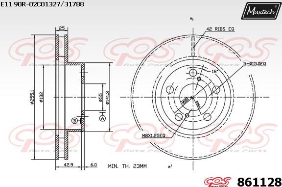 Maxtech 865230 - Тормозной диск autospares.lv