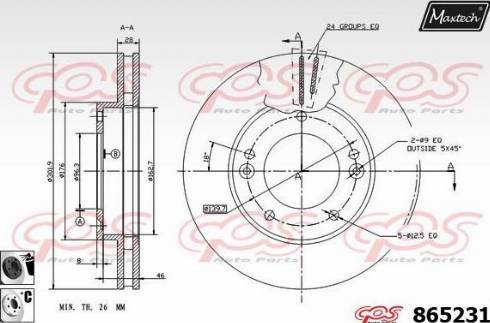 Maxtech 865231.6060 - Тормозной диск autospares.lv