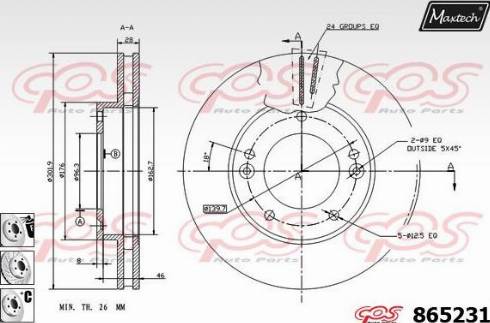 Maxtech 865231.6880 - Тормозной диск autospares.lv