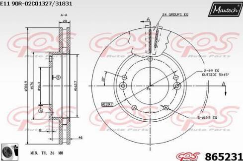 Maxtech 865231.0060 - Тормозной диск autospares.lv